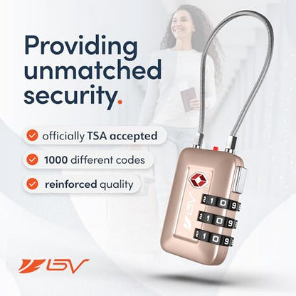 TSA Accepted Luggage Travel Lock, Set-Your-Own Combination Lock for School Gym Locker, Luggage Suitcase Baggage Locks, Filing Cabinets, Toolbox, Case (Titanium, 1 Pack) - color: Titanium 1-Pack