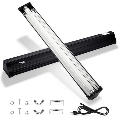UVB Light for Reptiles Bearded Dragon, T8 UVB Reptile Light Fixture HO UVB Bulb Lighting Combo Kit 10.0 18W UVA UVB Reptile Light Bulb Terrarium Lamp Tube Bar for Snake Gecko Turtle Lizard, 24 Inch - size: T8-24Inch