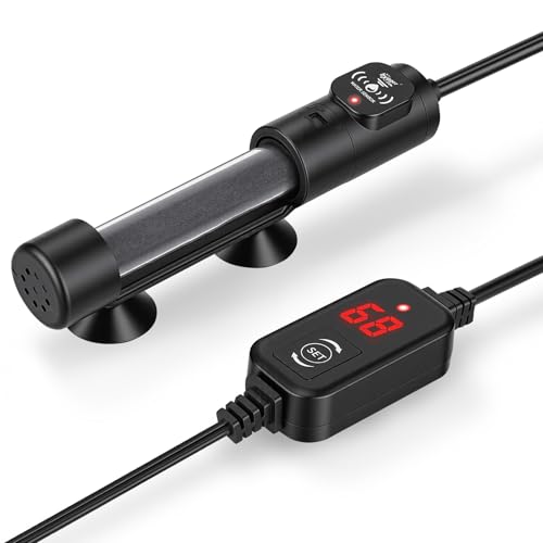 hygger Submersible Aquarium Heater, Small Adjustable Fish Tank Heater with 2 Suction Cups, Temperature Controller, Over-Temperature Off-Water Protection for Saltwater Freshwater (25W, 2-5 Gallon) - size: 25W, 2-5 Gallon