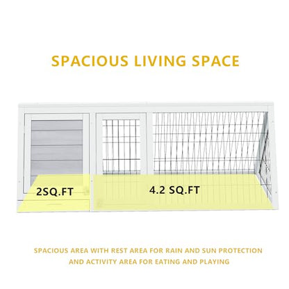 Tortoise Habitat Playpen Large Turtle Enclosure House Indoor Outdoor | Wooden Triangle Reptile Lounge, Ventilating Wire Fence, Fits Small Animals - color: White1