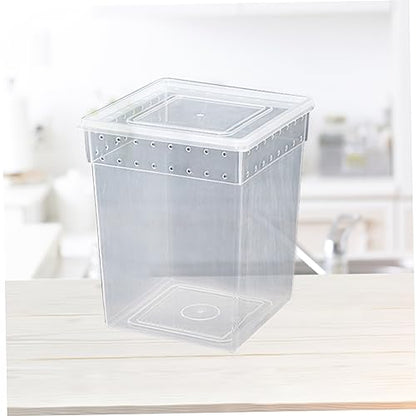 VANZACK Reptile Box for Spider and Lizard Climbing Pet Feeding Container Lightweight Easy Assembly Ventilated Design for Breeding and Transport