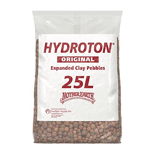 Mother Earth Products Mother Earth HGC714114 Hydroton Original Expanded Clay Pebbles, 25 Liter, Terra Cotta - size: 25 Liter
