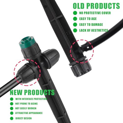 30 Pcs Drip Irrigation Emitters Sprayers for 1/4" Drip Tubing | Double-headed,Adjustable 360 Degree Water Flow Sprayers on 6.5" Arrow Stake for Garden Lawn 1/4" Irrigation Watering System - style: 30Pcs Irrigation Sprayers