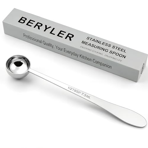 1PCS 1/2Tablespoon(1/2tbsp, 7.5ml) Extra-long Handle Measuring Spoon | 18/8(304) Stainless Steel, Food-Grade, High Precision, Durable, ‌Rust-Free, Dishwasher-Safe, Easy-Read Marking - size: 1/2tbsp|7.5ml