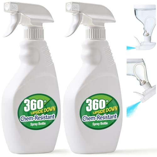T4U Spray Bottles for Cleaning 16 oz 2 Pack, Empty Mist Sprayers | Adjustable nozzle delivers fine mist or stream for plants, hair, household solutions, gardening, salon and everyday cleaning - size: 16 OZ, 2 Pack