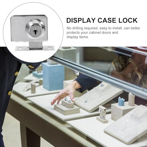 Cabinet Lock for Showcase Glass Door Sliding Lock 409 Alloy Double Swing for Display Case Security in Shops and Home