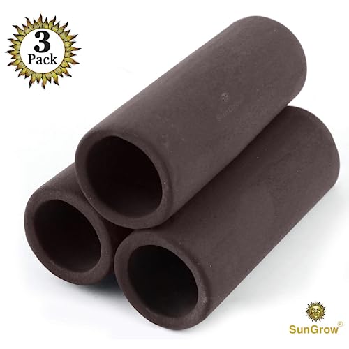 SunGrow Isopod & Shrimp Ceramic Shelters, 2.8 x 1.8 x 0.6 Inches, Small Reptile & Lizard Hiding Cave Connected Tubes, Aquarium Decor