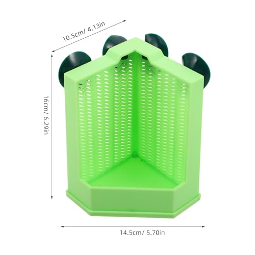 Reptile Corner Hunting Bowl: Plastic Feeder Box - Food Dish with Suction Cups for Wall Terrarium Glass Mount Bearded Dragons Insect Feeding L - size: 16.00X14.50X10.50CM