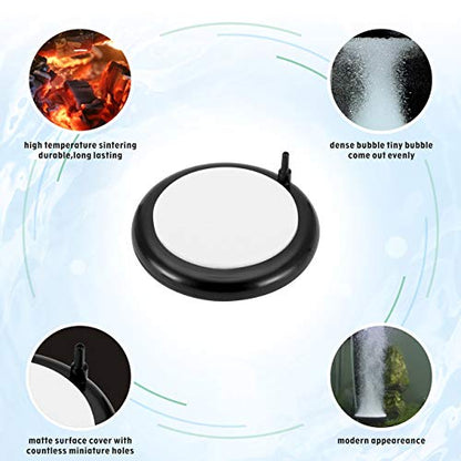 hygger Aquarium Air Stone, Bubble Stone Fish Tank Oxygen Ultra Silent Deep Dissolving Oxygen Diffuser Kit for Aquarium Fish Tank and Hydroponic - size: 4 Inch