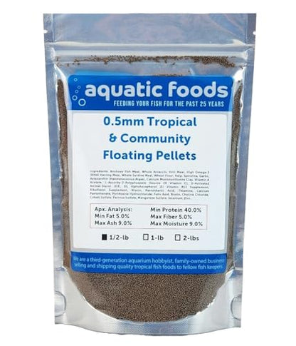 0.5mm - 1/64" Tropical & Community Fish Floating Micro Pellets-WL... 1/2-lb | 0.5mm - 1/64" Floating Micro Pellets for Tropical & Community Fish, Tetras, Guppies, Angel Fish, Small Cichlids, Goldfish - size: 8 Ounce (Pack of 1)