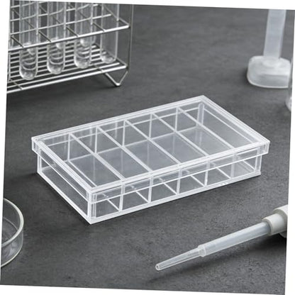 NUOBESTY Acrylic Incubator Box with Lid 6-Compartment Fish Egg Breeding Chamber Aquarium Breeder Box for Laboratory Research and Specimen Observation