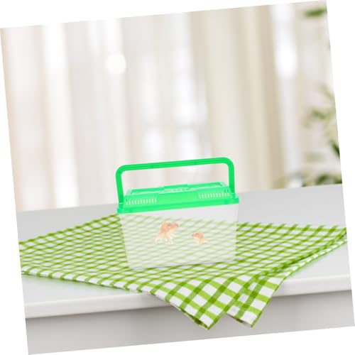 4pcs Mini Turtle Feeding Box Plastic Reptile Container for Fish and Small Pets Versatile Breeding Aquarium with Stable Base and Vibrant Lids