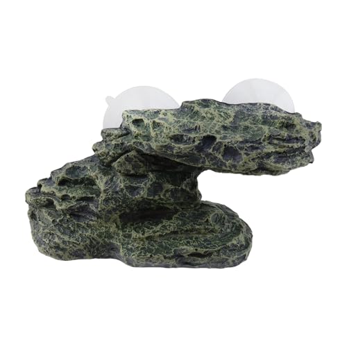 Turtle Basking Platform, Water Tank Aquarium Tortoise Climbing Platform with 2 Suction Cups, Artificial Stepped Ladder Turtle Platform for Snakes Horned Frog（Big Stepped Ladder Style） - color: Grey-l