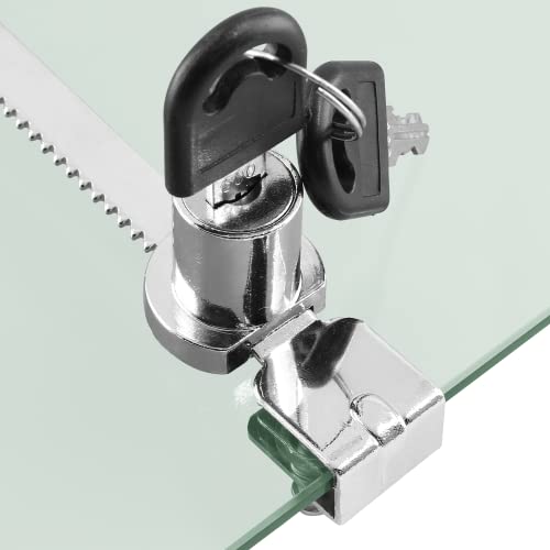 Luomorgo Sliding Glass Door Ratchet Lock, 1 Pc | Keyed Alike, Showcase Display Lock, Chrome