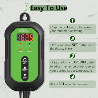 Digital Heat Mat Thermostat Controller for Seed Germination, Reptiles and Brewing Breeding Incubation Greenhouse, 40–108 ºF 1000W for Seedlings, Germination, Incubation and Fermentation - color: Thermostat Controller