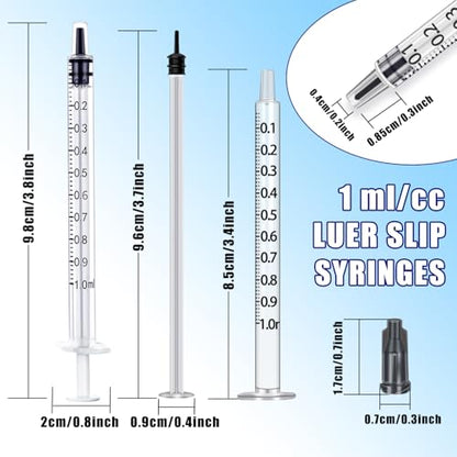 105Pack 1ml Syringes With Plastic Caps - size: 1ml-105pcs