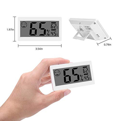 Digital Thermometer Indoor Hygrometer Room Temperature Monitor Humidity Gauge with Big Screen Stand Wall Hanging Magnet Greenhouse House Kitchen Car - size: M