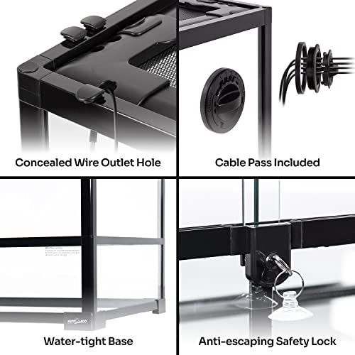 REPTIZOO 88 Gallon Large Reptile Terrarium 48" x 18" x 24" Knock-Down Glass Reptile Tank with Double Hinge Door & Screen Ventilation, Supporting Used as 2 Separate Habitats Easy Assembly - size: 48" x 18" x 24"