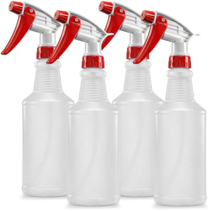 Bar5F Plastic Spray Bottles, 16 Oz, Pack of 4 (Red) | 2 Pack, All-Purpose, Empty for Chemical and Cleaning Solutions, Adjustable Head Sprayer Fine to Stream - size: Pack of 4 (Red)