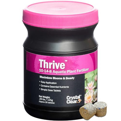 CrystalClear Thrive Pond Plant Food, Fish Safe Fertilizer, 30 Tablets | For aquatic water gardens, nutrients boost lily & lotus flower bloom and root growth - size: 30 Tablets