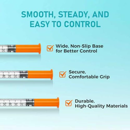 30G 1ml/cc 1/2"(12.7mm) Individually Wrapped lab syringes，Pack of 100 - size: 1ml-30G 1/2"- white, style: 100