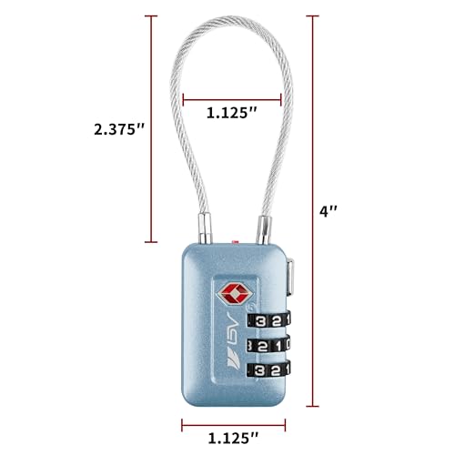 TSA Accepted Luggage Travel Lock, Set-Your-Own Combination Lock for School Gym Locker, Luggage Suitcase Baggage Locks, Filing Cabinets, Toolbox, Case Arctic Blue, 2 Pack (Limited Edition) - color: Arctic Blue 2-Pack