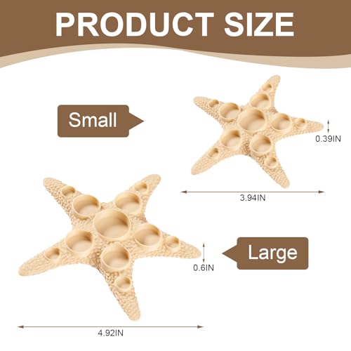 11 Grids Hermit Crab Food Dish, 2 Pack Starfish Shape Food Bowl for Small Hermit Crab, Reptile Water Dish Tank Accessories