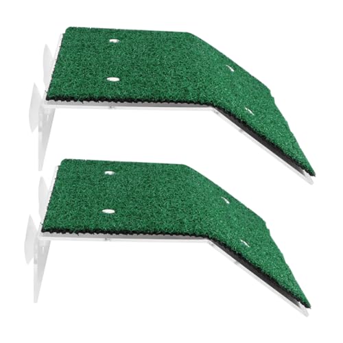 HANABASS 2pcs Plastic Turtle Basking Platform Cup Realistic Grass Terrarium Accessory for Reptiles Aquatic Pets and Turtles and Easy to Clean