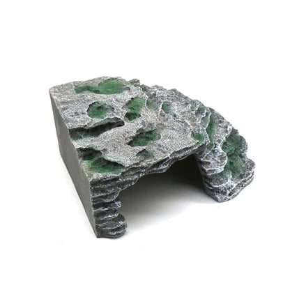 Large Reptile Hide Shale Scape Step Ledge, Reptile Cave Hideout, Bearded Dragons Accessories, Basking Rocks for Bearded Dragons (Large-B-11.8 * 9.8 * 5.3) - style: Large-B-11.8 * 9.8 * 5.3