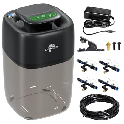 10L Reptile Mister Fogger with Timer, 4 Nozzles, High Pressure Automatic Misting System for Reptile Tank, Terrarium Humidifier for Reptiles, Amphibians & Plants