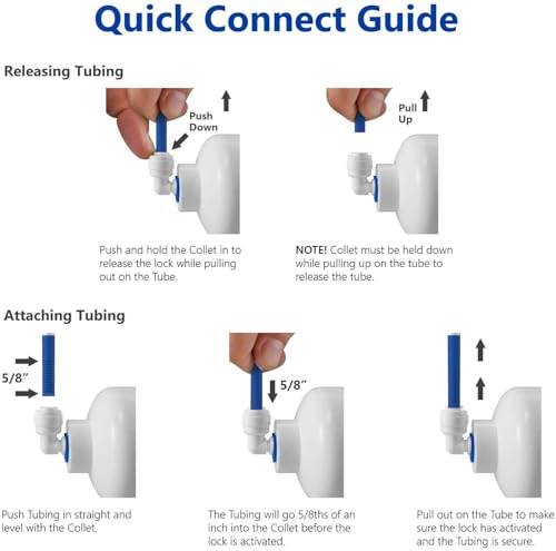 White 3/8" RO Tubing at 70°F-120PSI to 150°F-60PSI 1/4" Flexible water pipes 1/4-inch Plastic NSF Certified CCK Tubing (60 Feet) - color: White 3/8" O.D. 60FT (20M)