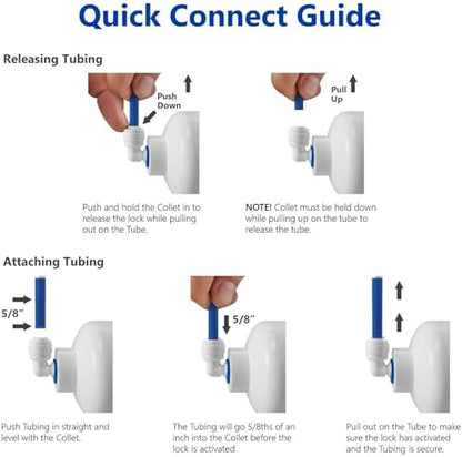 White 3/8" RO Tubing at 70°F-120PSI to 150°F-60PSI 1/4" Flexible water pipes 1/4-inch Plastic NSF Certified CCK Tubing (60 Feet) - color: White 3/8" O.D. 60FT (20M)