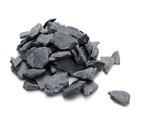 Natural Slate Stone - 1/4 to 1/2 inch Slate Gravel for Aquascaping Aquariums, Miniature or Fairy Garden, Aquarium, Model Railroad & Wargaming (1)