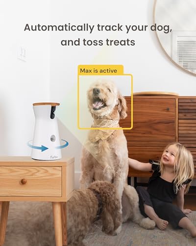 Furbo 360° Dog Camera [No Monthly Fee] | 360° Rotating Live View, Barking Alerts, Treat Toss, 2-Way Audio, Night Vision, Smart Home Puppy Monitoring, No AI Alerts - style: Dog 360° Camera