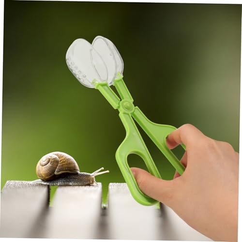 Toddmomy Reptile Feeding and Cleaning Tool Multi-Functional Poop Scoop Clamp for Aquariums Safe Clip for Easy Feeding and Waste Removal Reptile Tanks Green