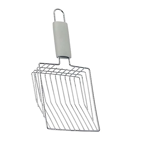 Easy Litter Metal Mesh Cat Litter Scoop, 9.65 × 5.51 in, Ergonomic Handle Sifter for Cat Boxes and Reptile Terrariums