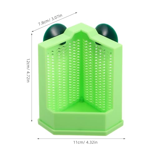 Bearded Dragon Feeder for Terrarium Corner - Reptile Food Box - Wall-Mounted Escape-Proof Suction Cup Bowl for Insects Lizard Gecko Frog Chameleons - size: 12.00X11.00X7.80CM