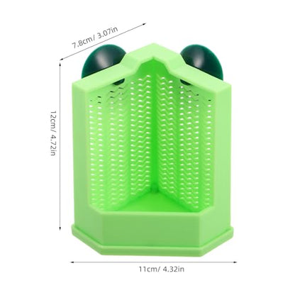 Bearded Dragon Feeder for Terrarium Corner - Reptile Food Box - Wall-Mounted Escape-Proof Suction Cup Bowl for Insects Lizard Gecko Frog Chameleons - size: 12.00X11.00X7.80CM
