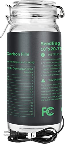 iPower 2 Pack 10" x 20.75" Seeding Heat Mat with Thermostat Temperature Adjustable Knob Durable Warm Hydroponic Plant Germination Starting Pad, Black - size: 10" x 20.75"(x2), style: with Adjustable Knob