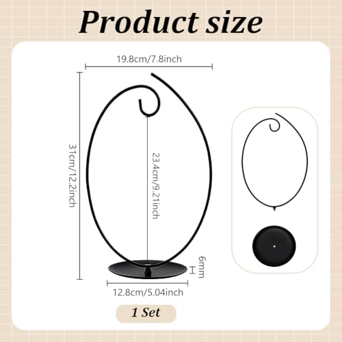 PH PandaHall Classic Black Ornament Display Stand Iron Hanger Rack Plant Holder Terrarium Hanger with 12.2 in Height for Home Decor Christmas Ornaments Air Plants Sun Catchers Succulents Glass Globes