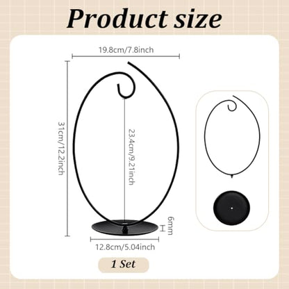 PH PandaHall Classic Black Ornament Display Stand Iron Hanger Rack Plant Holder Terrarium Hanger with 12.2 in Height for Home Decor Christmas Ornaments Air Plants Sun Catchers Succulents Glass Globes