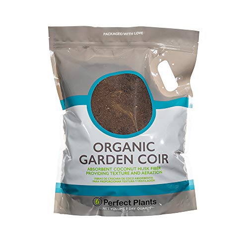 Perfect Plants Organic Coco Coir, 8 qt, Coconut Garden Soil Amendment | Retains water and nutrients while boosting aeration, 5% sand aids drainage, breaks down slowly, resealable heavy-duty bag