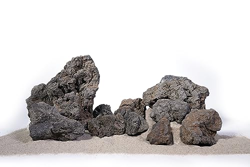 Black Icelandic Lava Stone Aquascaping Rock 18lb Planted Aquarium | Porous lava rock; iwagumi, planted, terrarium - size: 13 Black Icelandic Lava Stone(3-9 inches,18lbs)