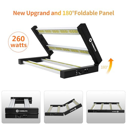 LED Grow Lights for Indoor Plants Full Spectrum Growing Light Bar Plant Hanging Growing Lamps Seedling Daisy Chain Dimmable 4x4ft Coverage - size: 260watts
