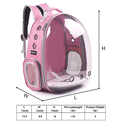 Cat Backpack Carrier, Pet Backpack, Breathable Cat Dog Space Capsule Backpack, Airline-Approved for Small Cats Dogs Birds Bunny Travel Hiking - color: BUBBLE-PK