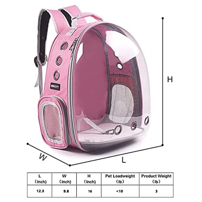 Cat Backpack Carrier, Pet Backpack, Breathable Cat Dog Space Capsule Backpack, Airline-Approved for Small Cats Dogs Birds Bunny Travel Hiking - color: BUBBLE-PK