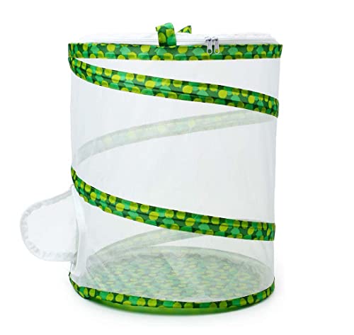 Butterfly and Insect Garden Habitat Mesh Cage Collapsible Design, Bug Terrarium Pop Up 12" x 14" Tall