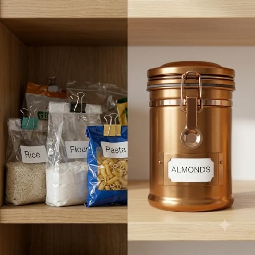 PRINCE G Airtight Coffee Canister, Light-Blocking Stainless Steel Coffee Storage Container with Scoop, 260g Coffee Bean Storage Jar, Bronze - color: Bronze