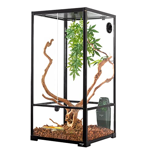 WACOOL 50 Gallon Reptile Tank, Front Opening Chameleon Cage 18" x 18"x 36", 3-in-1 Side Design (Glass or Mesh+Glass), Bio Deep Base 10" Vertical Reptile Cage for Frog Iguana - size: 18" x 18" x 36"(48 Gallon)