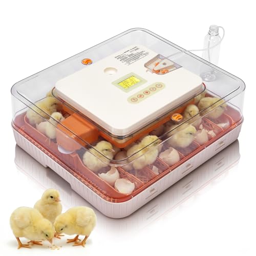 56 Egg Incubator with Temperature & Humidity Control | Automatic Egg Turning, Egg Candler, Automatic Water Filling, Day Counter